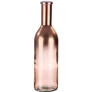 GILDE grote vaas bloemenvaas XL van gerecycled glas - decoratie woonkamer - Europese productie - kleur: koper met kleurverloop - hoogte 50 cm