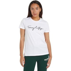 Tommy Hilfiger S/S gebreide tops voor dames, Wit (Th Optisch Wit), XS