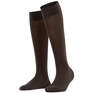 FALKE Dames Kniekousen Cotton Touch W KH Katoen Lang Eenkleurig 1 Paar, Bruin (Dark Brown 5239), 39-42