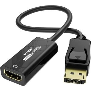 MT-VIKI 4K60Hz DisplayPort-naar-HDMI-adapter, Unidirectionele DP-naar-HDMI-adapter Vergulde connector DisplayPort naar HDMI-monitor Plug & Play Compatibel voor Desktop Laptop Lenovo HP Dell AMD etc