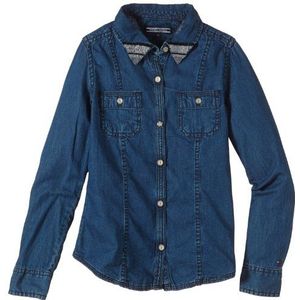 Tommy Hilfiger meisjesblouse GIRLS DENIM BLOUSE L/S