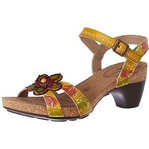 LAURA VITA Dames Lano 01 Heeled Sandal, geel, 36 EU