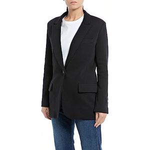 Replay Blazer voor dames, regular fit, 800 Zwart Blauw, XS