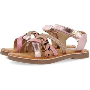 Witte sandalen met dierenprint en glitter voor meisjes POCONE, Roze, 29 EU