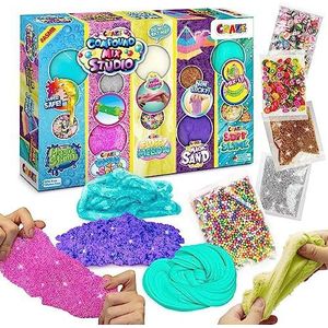 CRAZE Compound Mix Studio klei set met Magic Slime, Cloud Slime, Fluffy Mellow, Magic Sand & Soft Slime - boetseerklei voor kinderen en kinderen, speelgoed vanaf 3 jaar 34248