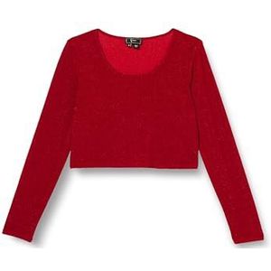 faina Dames Cropped Jersey-Top 11027267, rood, XL, rood, XL