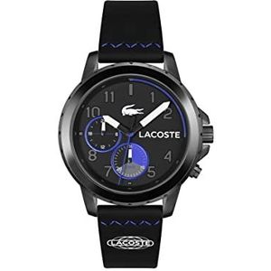 Lacoste Mannen analoog kwarts horloge met siliconen band 2011206, Zwart
