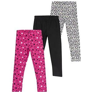 Chicco Set katoenen leggings, Sportbroek Meisjes, Fuchsia, 4 jaar (pakket van 3)