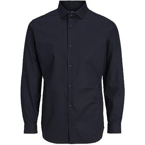 JACK & JONES Heren Jprblaparker Shirt L/S Noos Shirt, Zwart/pasvorm: slim fit., XL