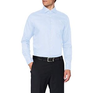 Seidensticker Zakelijk overhemd voor heren, gemakkelijk te strijken, getailleerd overhemd, shaped fit, lange mouwen, kent-kraag, borstzak, 100% katoen
