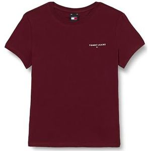 Tommy Jeans TJW Slim Linear TEE DW0DW18785 S/S T-shirt, paars (Deep Rouge), XXS, Paars (Deep Rouge), XXS