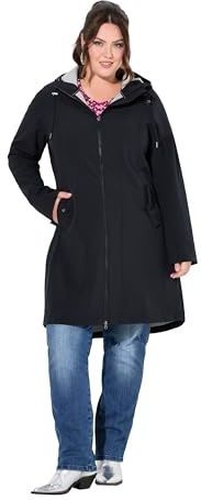 Ulla Popken - Functionele Jas - Zwart - Softshell - Losse Pasvorm