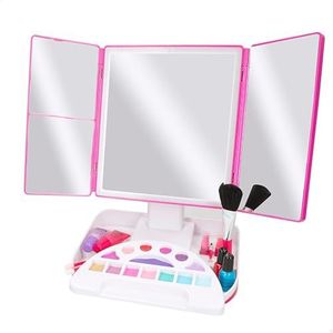Colorbaby Shimmer 'n Sparkle 47085 Make-uptafel met licht, 3 lichtmodi, 4 spiegels, incl. oogschaduw, lippenstift, gloss, nagellak, kwast, +8 jaar