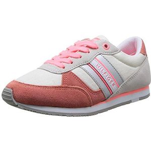 Tommy Hilfiger Jaimie 1C Sneaker, modieus, voor meisjes, Multicolore White Light Strawberry, 38 EU