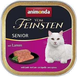 Animonda Vom Feinsten Senior Kattenvoer, Natvoer, voor Oudere Katten vanaf 7 Jaar, met Lam, 32 x 100 g