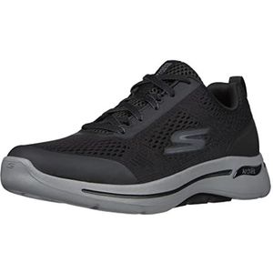 Skechers Go Walk Arch Fit Idyllic Sneaker heren, Zwart Textiel Synthetisch, 44 EU