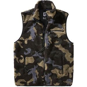 Brandit Teddy fleece vest winter met fleece voering jacht army outdoor pluche vest, camouflage (dark camo), L