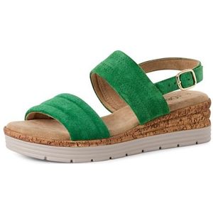 s.Oliver 5-28701-44 Damessandalen met sleehak, groen, 37 EU