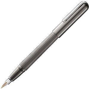 LAMY imporium vulpen 093 - vulpen met ongewone body in titanium mat PVD veredeling, een platina gepolijste clip (gegalvaniseerd) en een 14 kt. Bicolor gouden veer - veerdikte EF