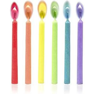 Legami - Theelichtjes met gekleurde vlam, Ø 0,5 cm, hoogte 6 cm (incl. kunststof houders), lichten op in dezelfde kleur als de was waaruit ze worden gemaakt, 12, in 6 kleuren