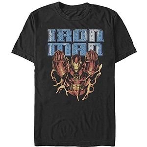 Marvel Heren Iron Man T-shirt, Zwart, S