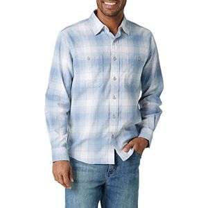 Wrangler Authentics Cloud flanellen overhemd voor heren, met button-down-kraag, denim, medium