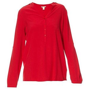 ESPRIT Damesblouse met normale pasvorm, Rood (Liquid Red 617)., 36