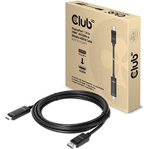 CLUB3D CAC-1087 DisplayPort 1.4 naar HDMI 4K120Hz of 8K60Hz HDR10 kabel 3m St./St.