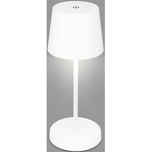 BRILONER Led-tafellamp, draadloos, dimbare bedlamp, touch-tafellamp, bureaulamp, leeslamp, tafellamp voor binnen en buiten, USB-C, campinglamp, warm wit licht, wit