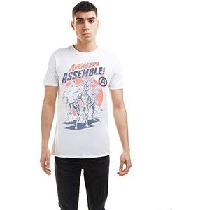 Marvel Heren Team Avengers T-shirt, wit, X-Large, Wit, XL