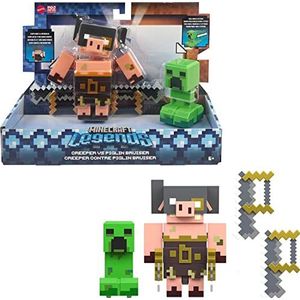 Minecraft Toys Legends ca. 8 cm actiefiguren in 2-pack, klaar om aan te vallen en met accessoires | Verzamelcadeau voor kinderen GYR99