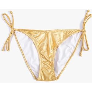 Koton Dames Tie Side Detail Medium Rise Glitter Bikini Bottom, goud (199), 36