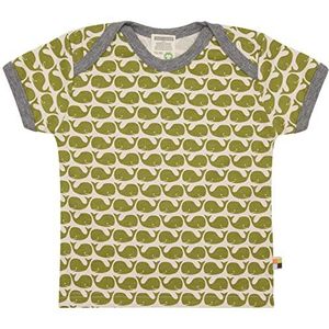 loud + proud Uniseks baby print walvis, GOTS gecertificeerd T-shirt, mos, 62/68 cm