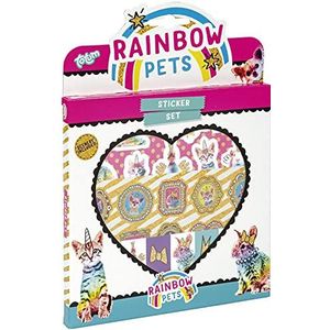 Stickerset Rainbow Pets - schattige dierstickers in regenboog-design, cadeau voor kinderen