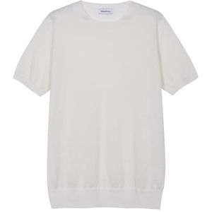 Diana Studio - Scheermen T-shirt van jersey, heren, 100% linnen, korte mouwen, casual fit, Wit, L