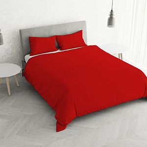 Italian Bed Linen Satijnen Stripes dekbedovertrek, dubbele, rood