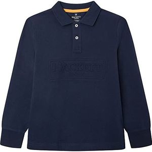 Hackett London Hackett Emboss Ls Poloshirt voor jongens, navy blazer, 3 Jaar