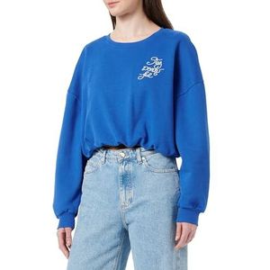 UCY Dames sweatshirt cropped, koningsblauw, S
