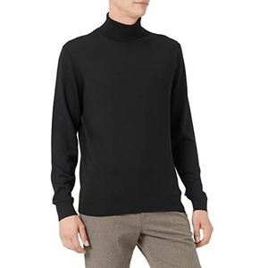 SELECTED HOMME SLHTOWN Merino Coolmax Knit ROLL B NOOS Pullover voor heren, zwart, L, zwart, L