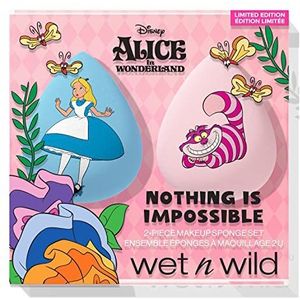 Wet n Wild Alice in Wonderland 'Niets Is Onmogelijk', 2-Delig Make-up Spons Set voor Naadloze Dekking en Gemakkelijke Applicatie, Hydrofiele Materiaal om Make-up Absorptie te Verminderen