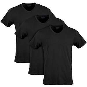 Gildan Heren katoenen stretch V-hals T-shirt ondergoed (Pack van 3), Zwart Roet (V-hals 3-pack), M