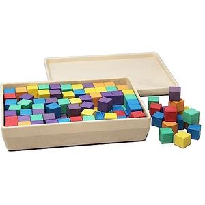 WISSNER® actief leren - 150 Gekleurde Kubussen 2 cm - RE-Wood®