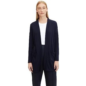 TOM TAILOR Dames Gebreid vest met zakken 1032699, 30025 - Navy Midnight Blue, XXS