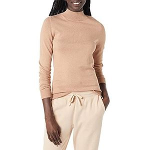 Amazon Essentials Lichtgewicht trui met mockneck voor dames (verkrijgbaar in grote maten), taupe heather, M