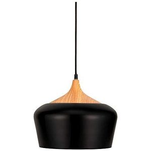 Pauleen Pure Delight Hanglamp - E27 - 40W - Ø30cm - Zwart/Houtlook