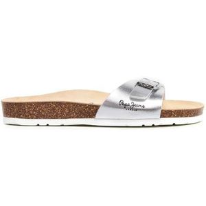 Pepe Jeans Dames Oban Metal W sandaal, grijs (zilver), 5 UK, Grijs Zilver, 5 UK