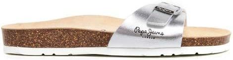 Pepe Jeans Dames Oban Metal W sandaal, grijs (zilver), 7 UK, Grijs Zilver, 7 UK