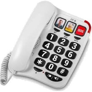 VoltShine Telefoon met ergonomisch design, grote toetsen, lcd-display en geluidsversterker, ideaal voor ouderen en gehoorproblemen.