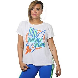 Zumba Athlétique Top Femme coupe Ample Dance Fitness Vetements Sport Femme Haut d'Entraînement, Wear It Out White 3, XS