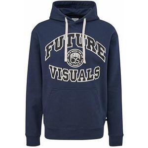 Q/S By S.Oliver Hoodie met Printopdruk Donkerblauw